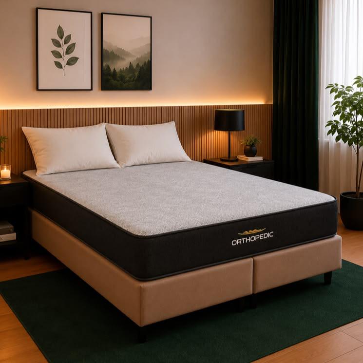Cama box com colchão ortopédico